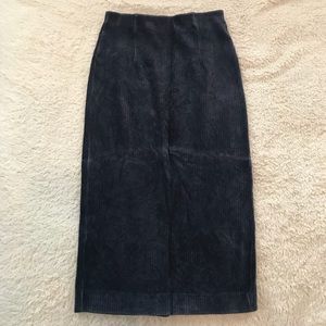 Michael Alexander Corduroy Navy Straight Skirt